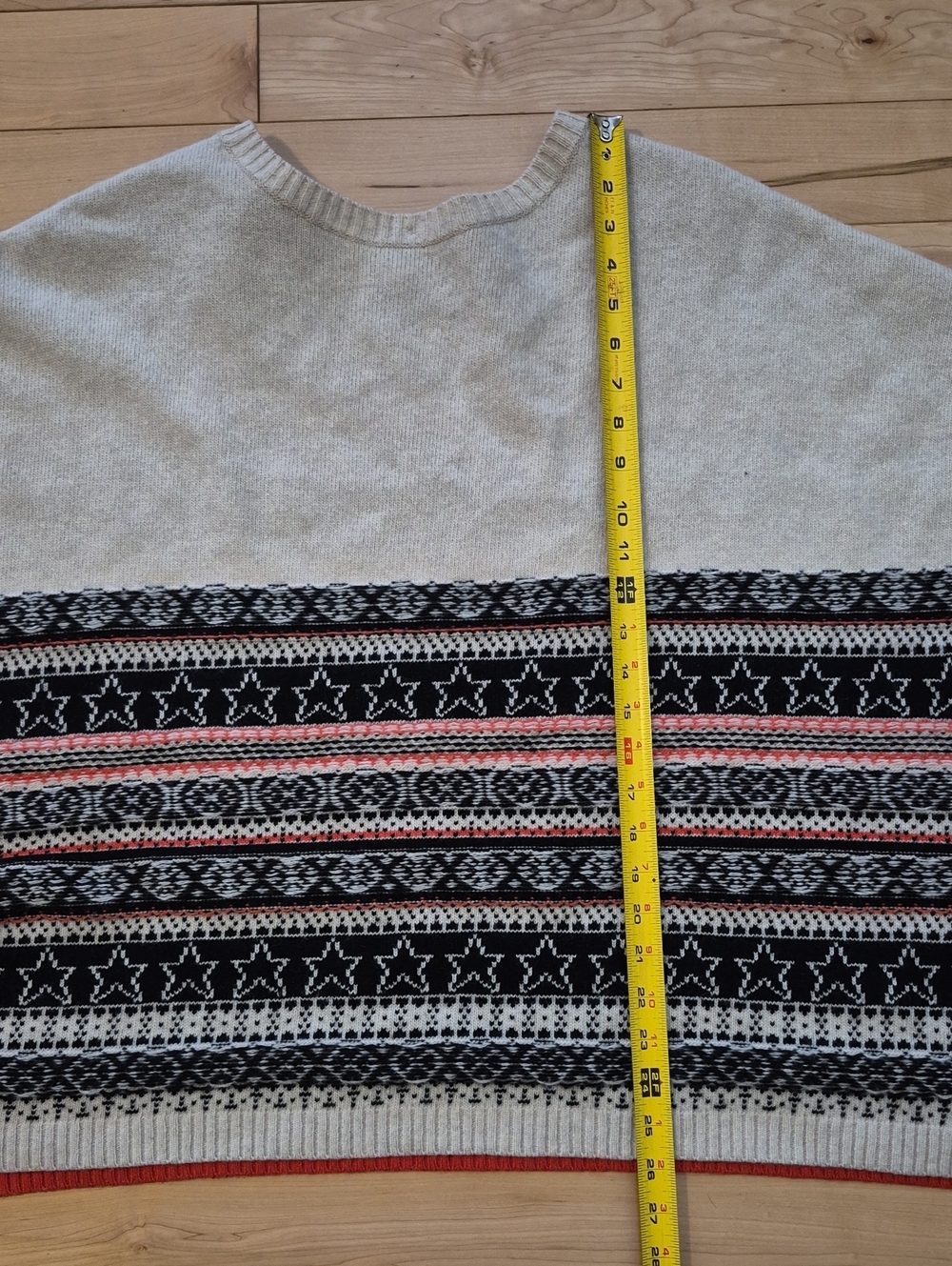 White Stuff Women's Size Small Star Fairisle Knit Poncho - Picture 7 of 8